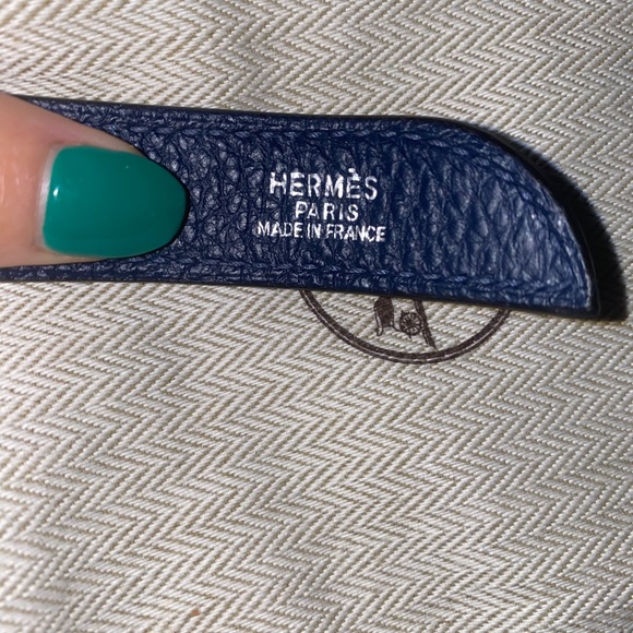 Blue Hermès belt WITHOUT buckle. Beautiful+unique - Picture 7 of 11